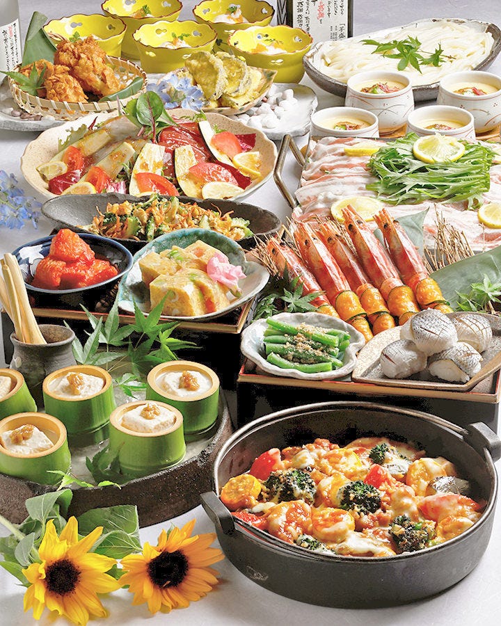 2020旬味覚いろいろ 夏のバリューコース 全11品 飲み放題付税込3480円 大皿料理個々盛変更できますの詳細 契約農場直送 たんぽぽ 北加賀屋店 大正 住之江 居酒屋 ぐるなび
