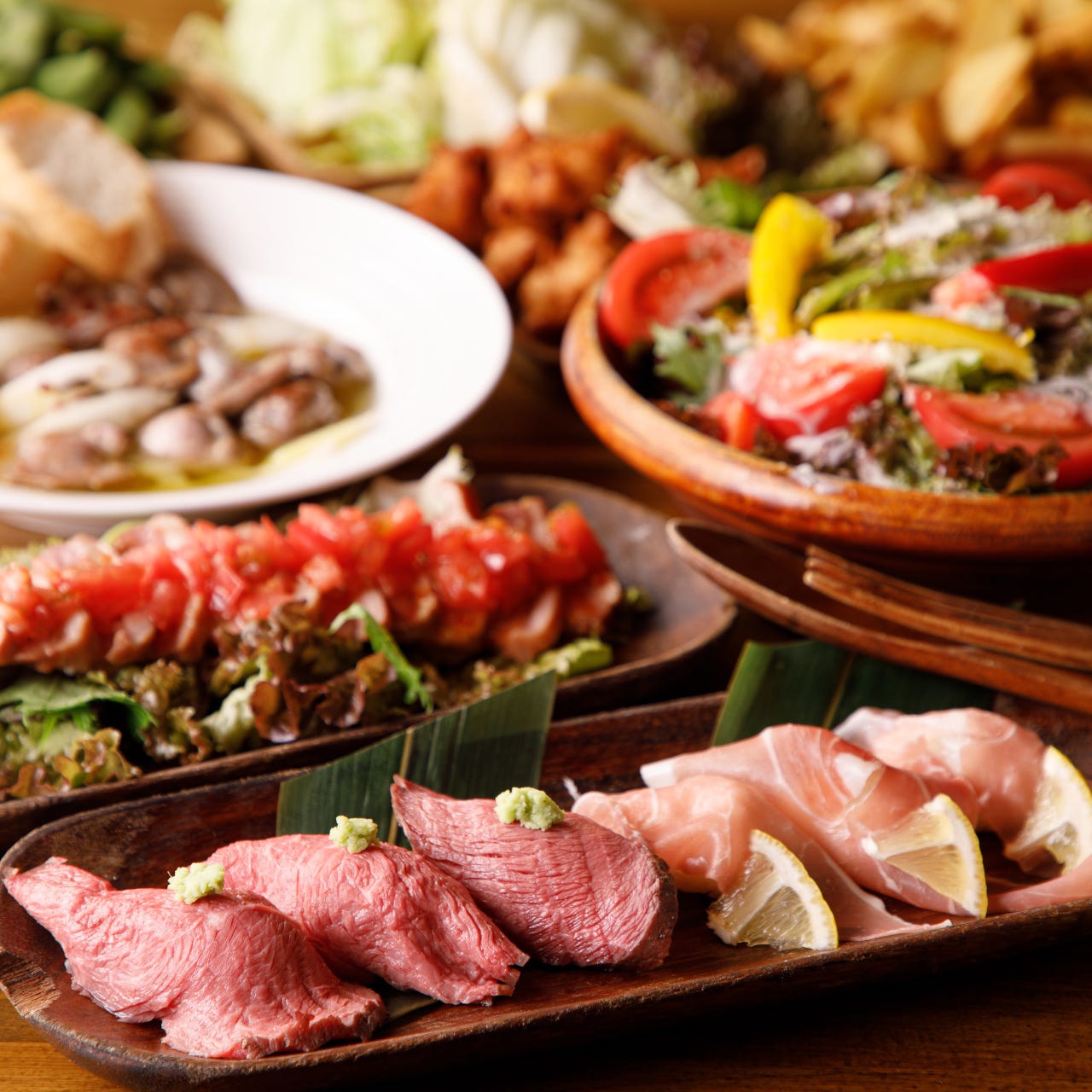 肉ずしの食べ比べができる人気の宴会コース 肉ずしコース お料理7品 3時間飲み放題付きの詳細 チーズバル 個室 Cheese Cheese Kitchen 新宿 居酒屋 ぐるなび