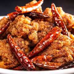 若鶏唐揚げの四川炒め