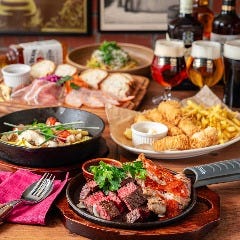 THE OLD STATION Tokyo_【クラフトビール2H飲放付7,000円 】黒毛和牛＆ポークWグリルと白身魚蒸しプラン