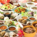生・揚げ・蒸し、3種のベトナム風春巻きを食べ比べ「ベトナムグルメコース」