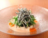 島豆腐とちりめんきびなごのサラダ(明太子ドレッシング)