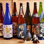 もう一つのお楽しみがこちら。日本酒も全国の地酒をはじめ、豊富にご用意！