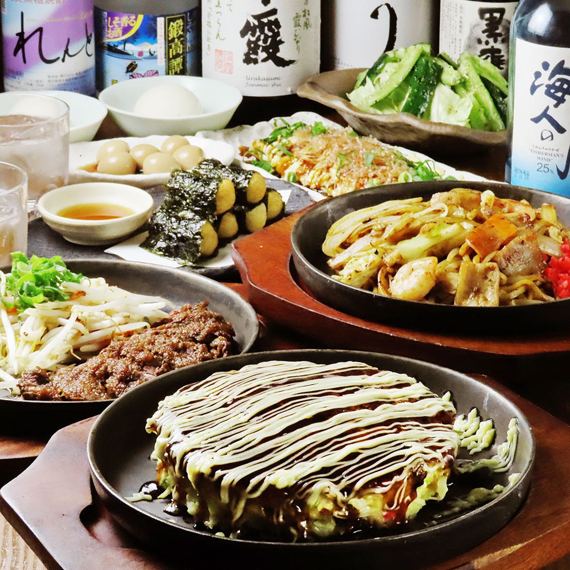お好み焼き・もんじゃ焼き・鉄板焼き 一歩 ヨドバシ仙台店_このボリューム感！関西風お好み焼き