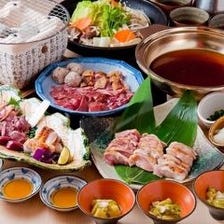 《ディナーコース闘鶏鍋》地鶏の握り寿司と地鶏のソテーが付いたオススメコース