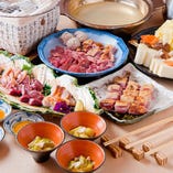 《ディナーコースしゃぶしゃぶ》地鶏の握り寿司と地鶏のソテーが付いたプレミアムなコース