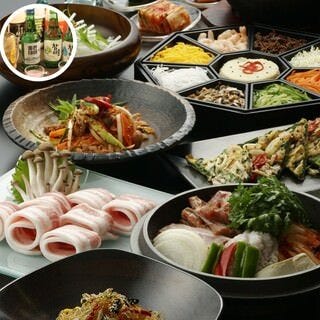 本格韓国料理と生サムギョプサル 金達莱 新大久保 コースの画像