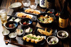 甲府無尽会席　完全予約制　２時間の飲み放題付き