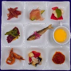 10食限定　９種類の季節の前菜　パスタ　デザートカフェ付き　ベッラドンナランチ（美しい女性）