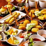 約50種類の串カツと、鮮魚やポテトサラダなど、多彩な美味をご堪能いただけます！