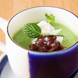【食後】
福岡県の八女抹茶がふわりと香る上品な大人のデザート