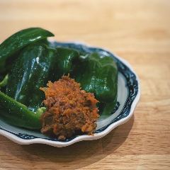 パリパリピーマンと自家製肉味噌