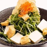 豆腐と京菜の湯葉サラダ