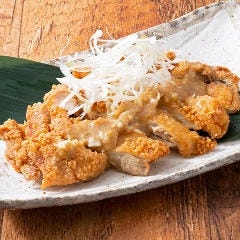 人気!!男の鶏唐ジューシー唐揚げ~塩にんにくソース~