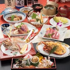 お祝い会席『花扇』全9品 祝鯛・赤城牛・蟹など