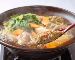すりごまたっぷり!ヘルシーなもつ白鍋!
