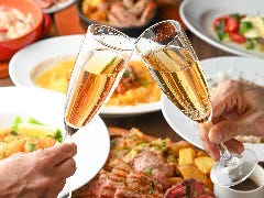ワインビュッフェにはスパークリングワイン(泡)も♪