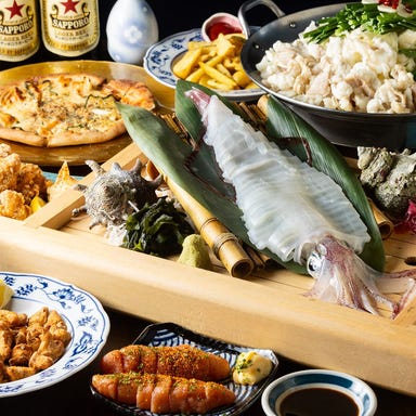 バーモス博多_【博多名物!】もつ鍋・イカの姿造りコース6,000円(120分飲み放題付き)※LO30分前