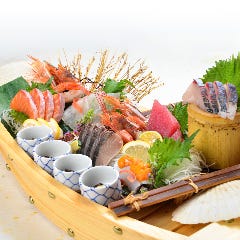 和彩旬彩 うおまん 尼崎キューズモール店_・お造りを舟盛りに変更