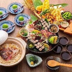和彩旬彩 うおまん 尼崎キューズモール店_《飲み放題付》うおまん皿鉢コース◆お造り3種、名物の鯛めしなどが楽しめる￥5,800