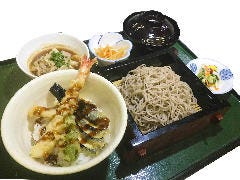 「天丼とぶた汁そば」 ぶた汁そばが美味