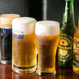 国内外の生ビール、黒ビール、ボトルビールをご用意しています
