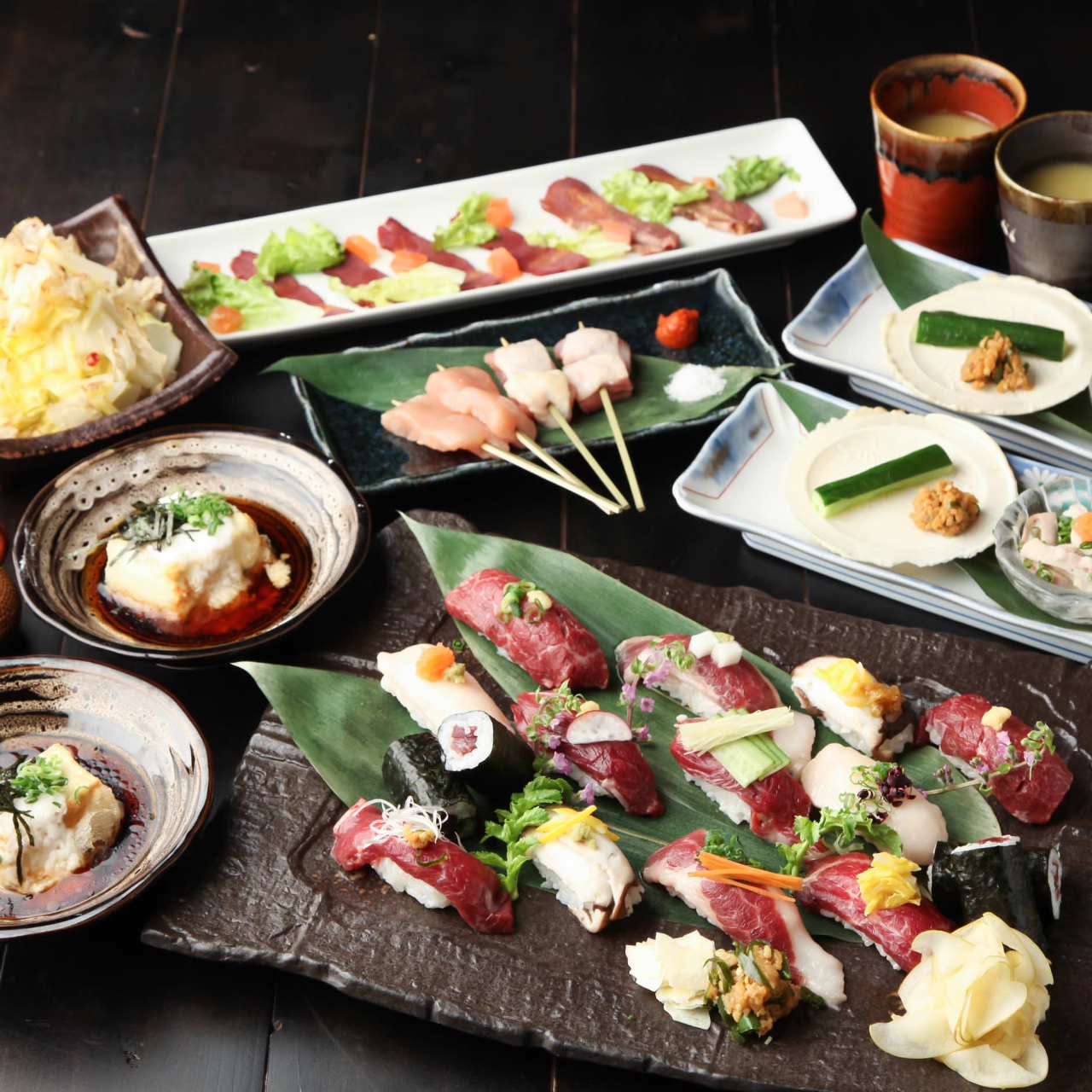 新橋で馬肉と飲み放題が楽しめる馬並み家 新橋の名物コース