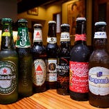 ボトルでご提供する外国ビール7種！飲み比べもおすすめです