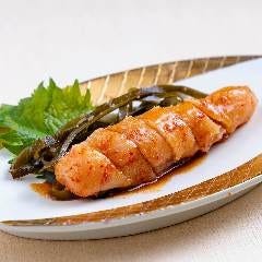 明太子は168時間漬け込み、心地よい辛さと柚子の爽やかさが特徴