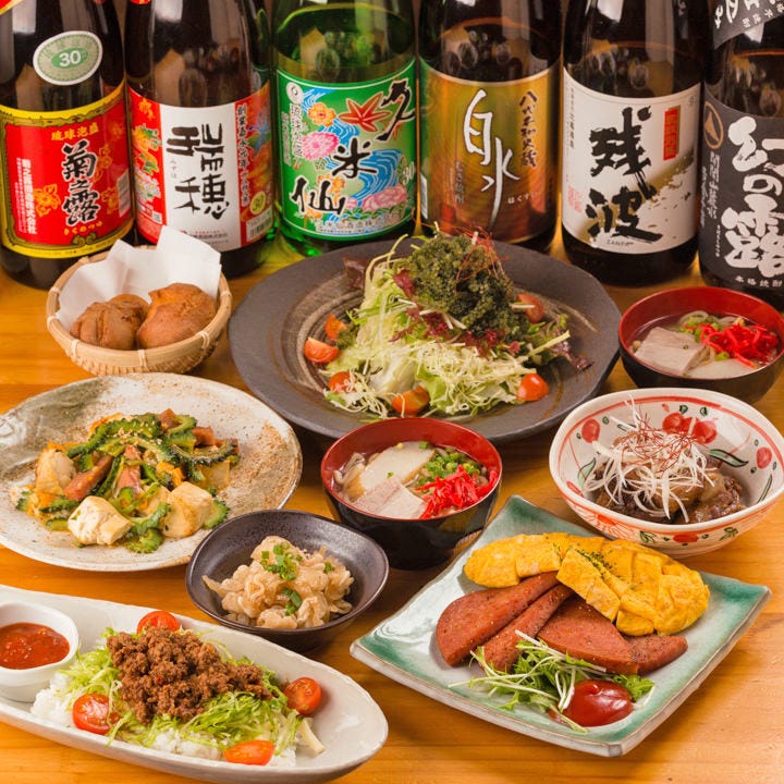 沖縄居酒屋 Encounter コース 1分飲み放題付 当日ｏｋ 人気メニュー29品から選べるお料理9品コース 全7品 宴会 女子会 ぐるなび