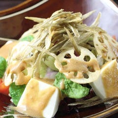 京とうふ藤野 牛蒡,蓮根,金胡麻の豆富サラダ