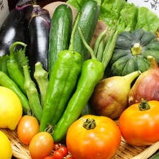 自家栽培の有機野菜をたくさん使用