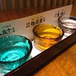 常に種類が変わるおすすめ日本酒を3種類ちょっとずつ飲みくらべができるセット