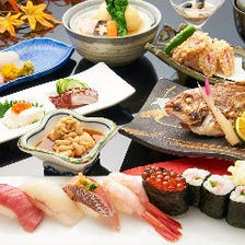 【2時間飲み放題付】天ぷら、お造り五種、旬の握り等を愉しむ全8品　5,000円コース