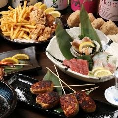 海鮮炉端焼きとおでん 完全個室居酒屋 かこ囲 渋谷店_『お手軽コース』地鶏と旬魚の炭火焼き！3時間飲み放題付き【8品4000円&rarr;3000円】