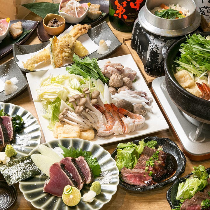 泳ぎイカとカツオの藁焼き 寅八商店 三宮店 メニュー 宴会 歓送迎会 ぐるなび
