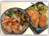 ミックスフライ　と　選べる２種の海鮮丼