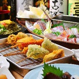 倉敷駅おりてすぐ、串揚げと海鮮が気軽に楽しめるお店です。