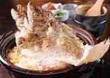 真鯛の釜戸炊き土鍋ご飯