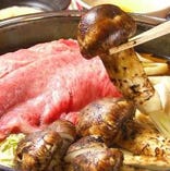 ★秋の味覚★【丹波の松茸入り】極上三田牛・すき焼きコース ※ご予約はお電話でお願いします。