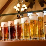 生ビールは全６種類ご用意しております。