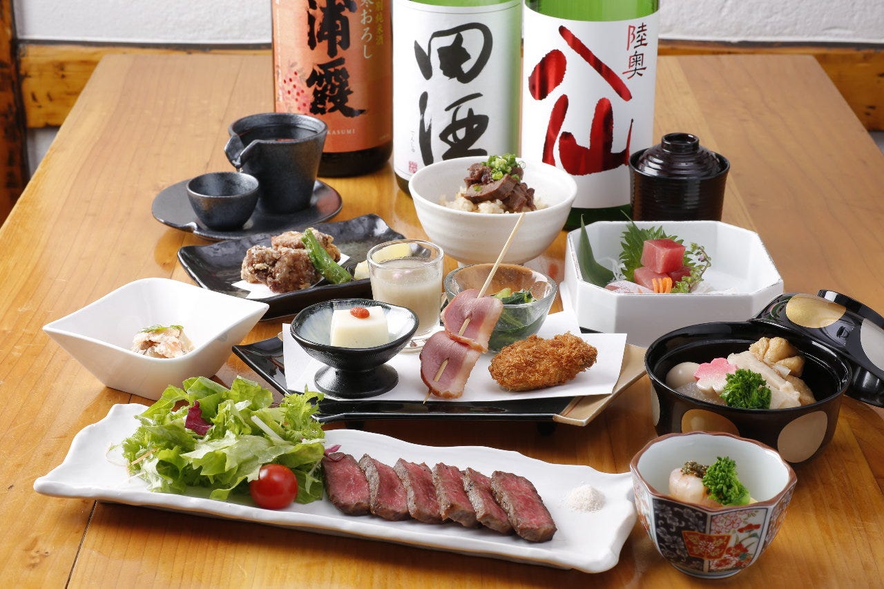 和食日和 おさけと 神田御茶ノ水 コース 全9品6 000円 ご接待で1番人気 厳選 黒毛和牛 付き 季節の食材が織りなす和食日和会席 ぐるなび