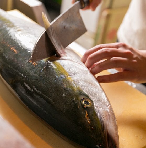 毎朝届く鮮魚。刺身だけでなく焼き、煮、揚げと仕立てます