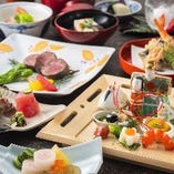 四季折々の食材を使用した日本料理と天ぷらをお楽しみください。
