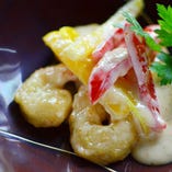 真菜や特製　海老マヨネーズ炒め　柚子胡椒風味