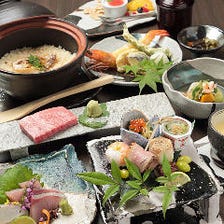 京都で修業を積んだ店主の粋な料理に舌鼓。季節の宴会に最適『和会席コース 楽（raku）』