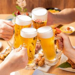 宴会コースの飲み放題は生ビールも含まれます★