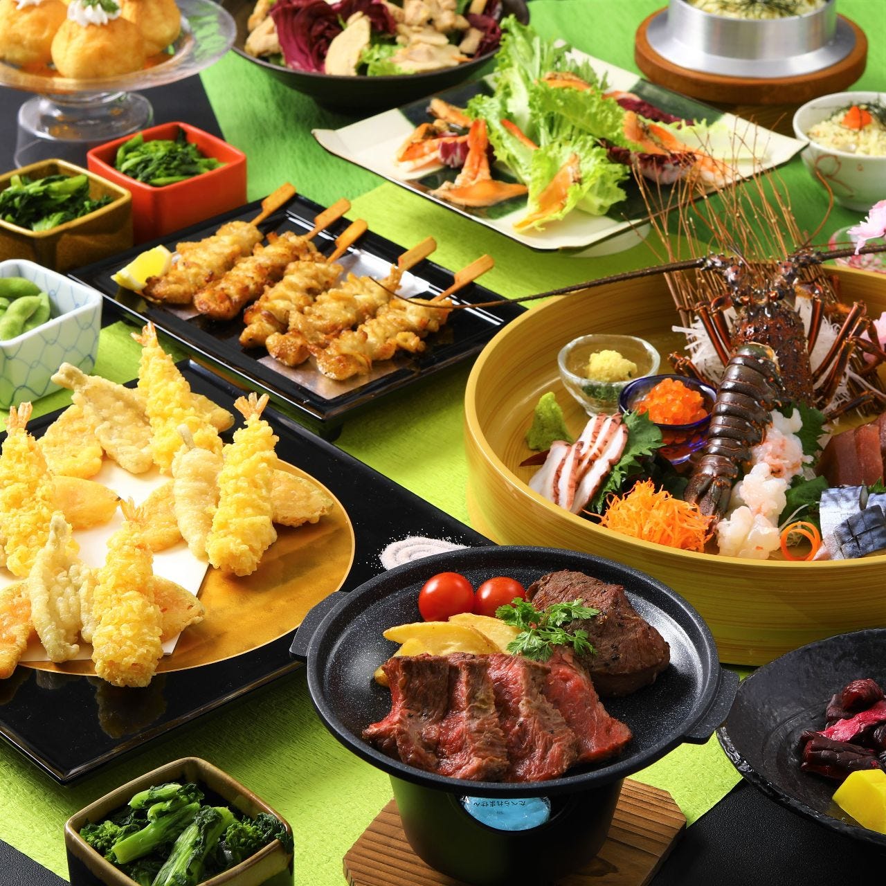 5月 各種宴会に 飲み放題3時間 お造り4種 牛ステーキ 春野菜の天ぷら 料理10品 匠コースの詳細 高松 個室居酒屋 酒と和みと肉と野菜 高松 南新町店 高松 居酒屋 ぐるなび