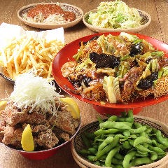 たっぷりのお料理に2時間飲み放題付コースが3,000円(税込)～！