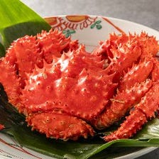 北海道直送の蟹や貝を用いた料理